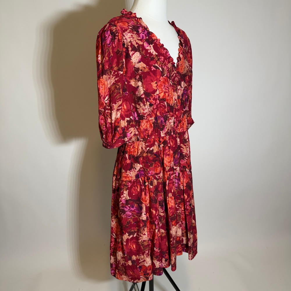 NWT Danny & Nicole Short Sleeve Floral Fit & Flare Dress Womens Size 16 Red - Picture 3 of 12